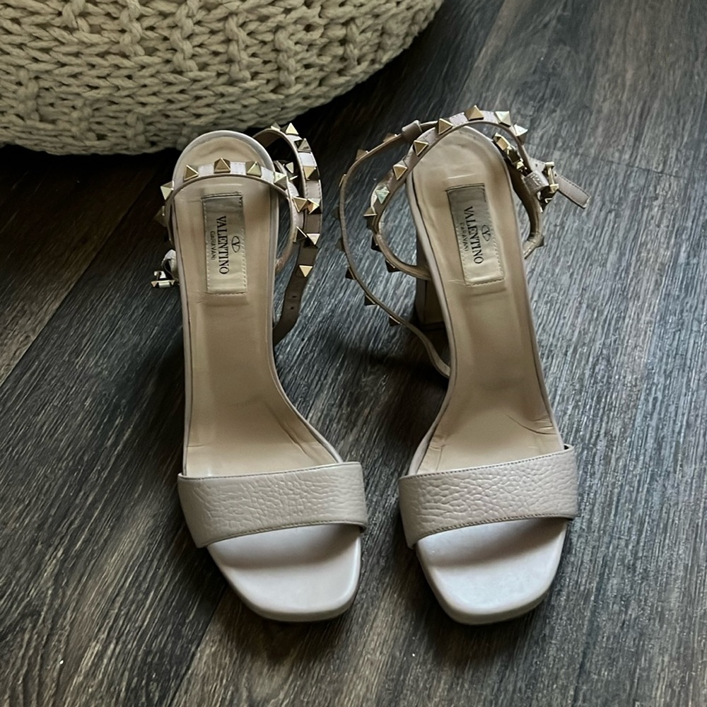 Valentino Beige Studded Heels - image 1